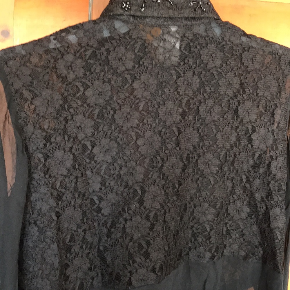 Jerri Sherman - Saks 5th Ave Black Lace Blouse - Picture 7 of 8